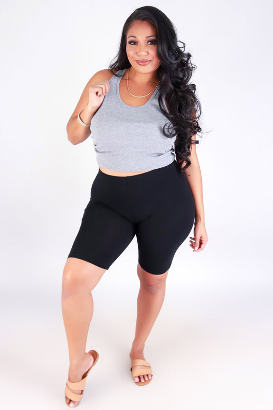 Jeans Warehouse Hawaii - PLUS Knit Shorts - EVERYDAY BIKER SHORTS | By CRESCITA APPAREL/SHINE I