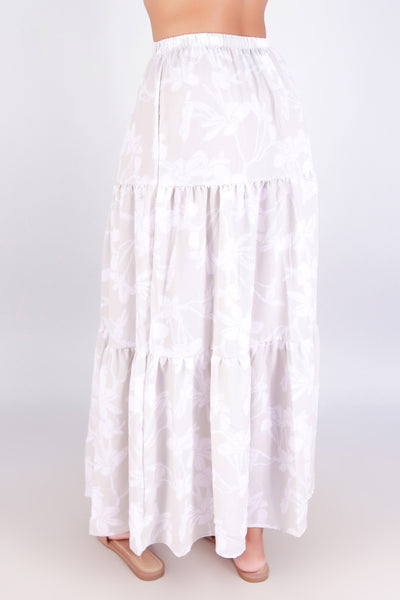 Jeans Warehouse Hawaii - WOVEN LONG SKIRT - PLUMERIA TREE MAXI SKIRT | By LUZ