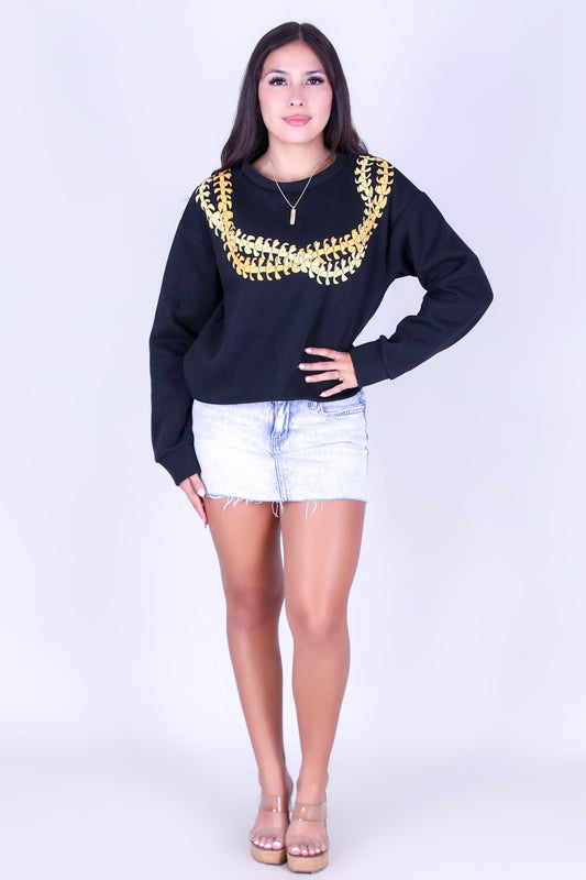 TWISTED PUAKENIKENI LEI SWEATER