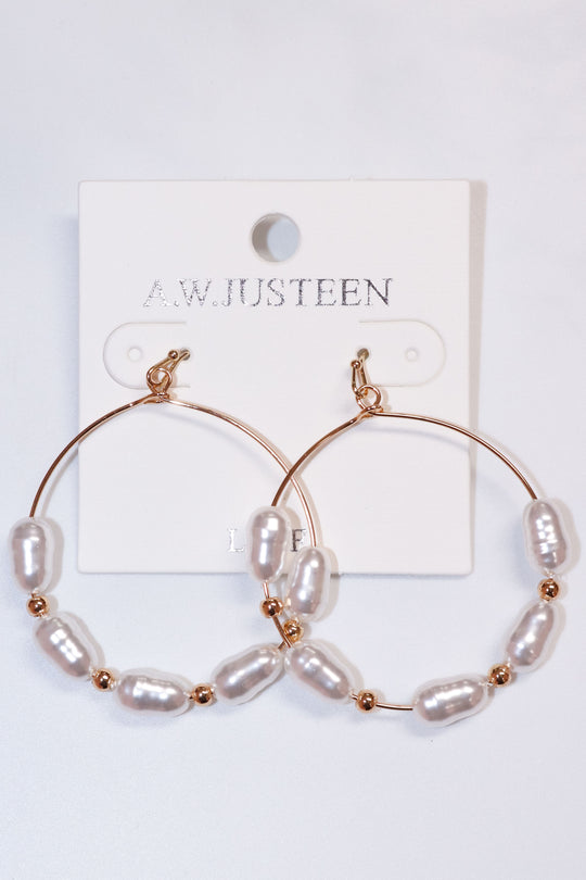 PEARL DANGLE HOOP EARRINGS