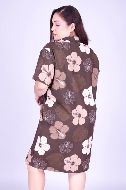HIBISCUS PARADISE BUTTON DOWN DRESS