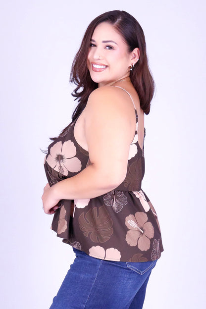 HIBISCUS PARADISE BABYDOLL TOP