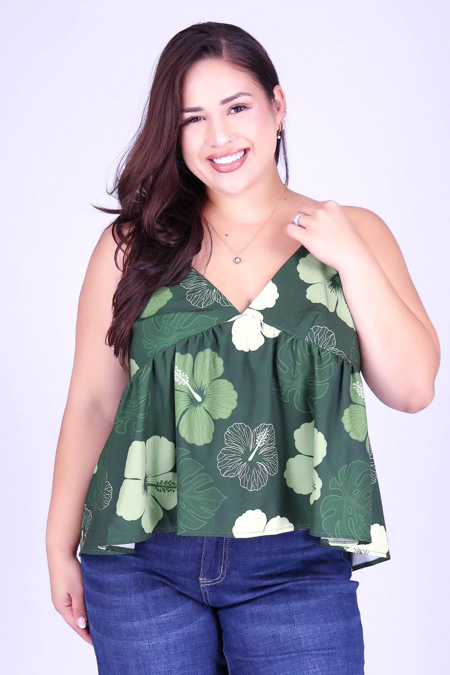 HIBISCUS PARADISE BABYDOLL TOP