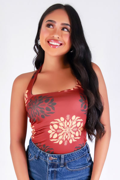Jeans Warehouse Hawaii - SL PRINT - MANGO QUILT HALTER TOP | By LUZ