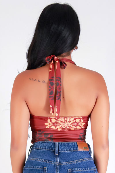 Jeans Warehouse Hawaii - SL PRINT - MANGO QUILT HALTER TOP | By LUZ