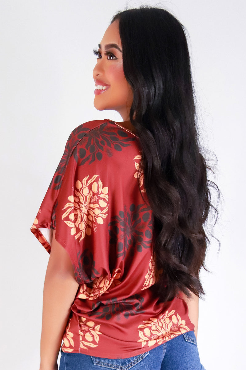 Jeans Warehouse Hawaii - SS PRINT - MANGO QUILT DOLMAN TOP | By LUZ