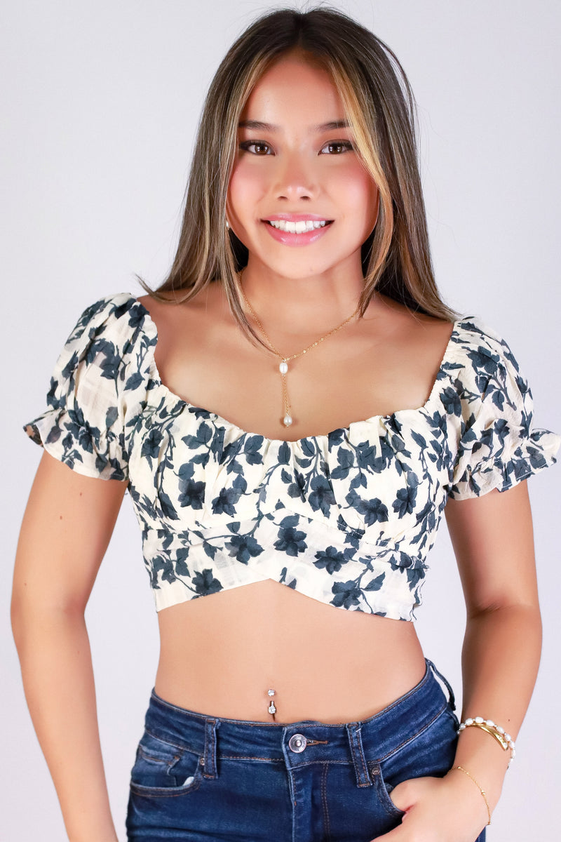 Jeans Warehouse Hawaii - S/S PRINT WOVEN DRESSY TOPS - DAISY DATE TOP | By PAPERMOON/ B_ENVIED