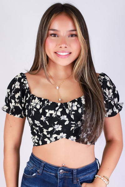 Jeans Warehouse Hawaii - S/S PRINT WOVEN DRESSY TOPS - DAISY DATE TOP | By PAPERMOON/ B_ENVIED