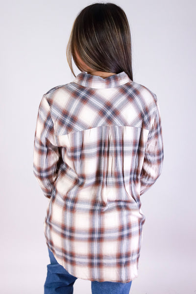Jeans Warehouse Hawaii - L/S PRINT WOVEN CASUAL TOPS - FLANNEL FIX TOP | By BE COOL