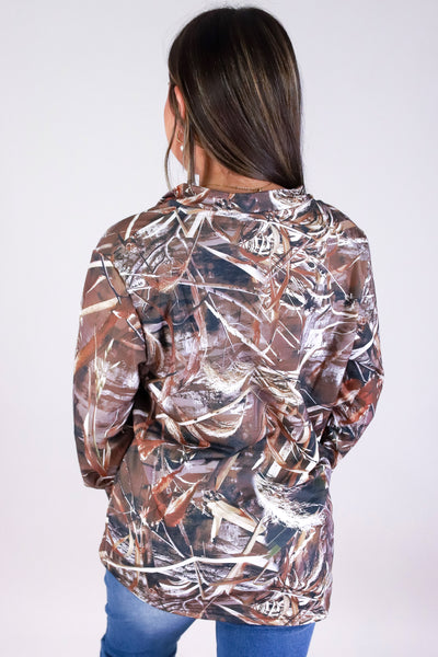 Jeans Warehouse Hawaii - SOLID LONG SLV TOPS - HUNTING CAMO SWEATER | By GREENWELL PROMOTIONS LTD