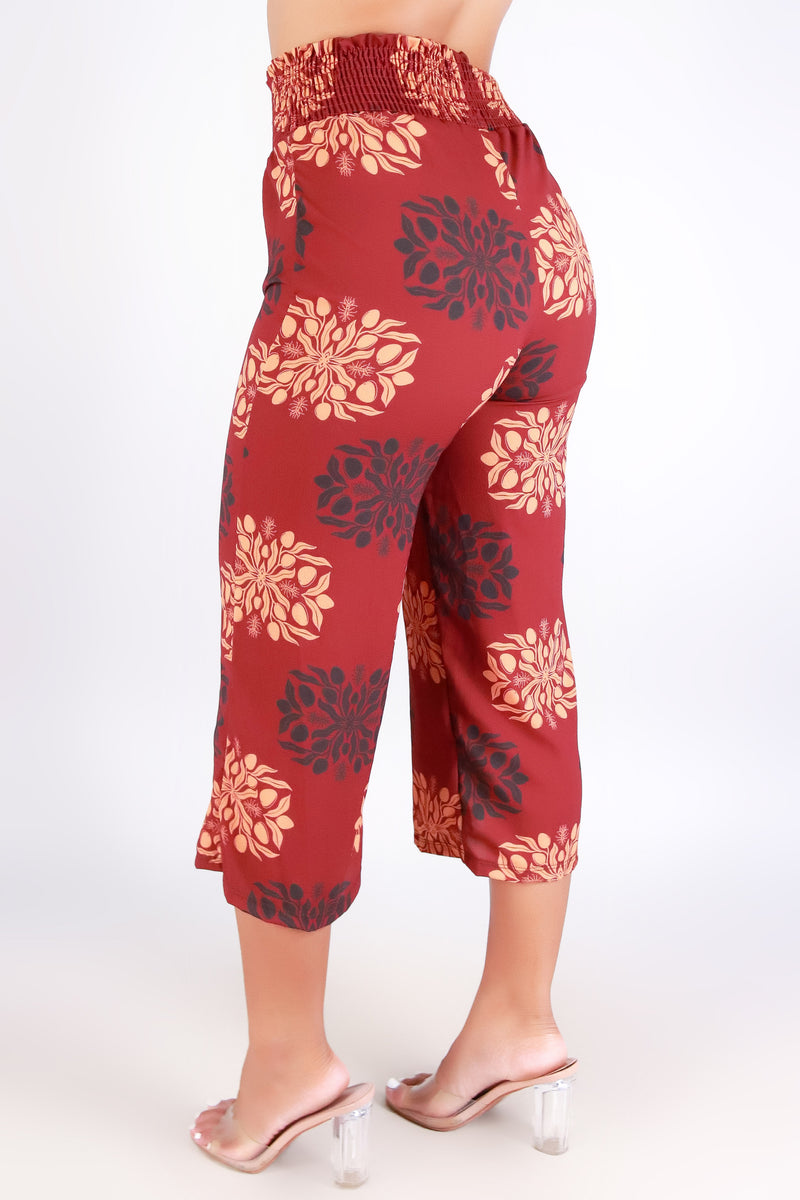Jeans Warehouse Hawaii - PRINT WOVEN PANTS - MANGO QUILT SMOCKED WAIST PANTS | By LUZ