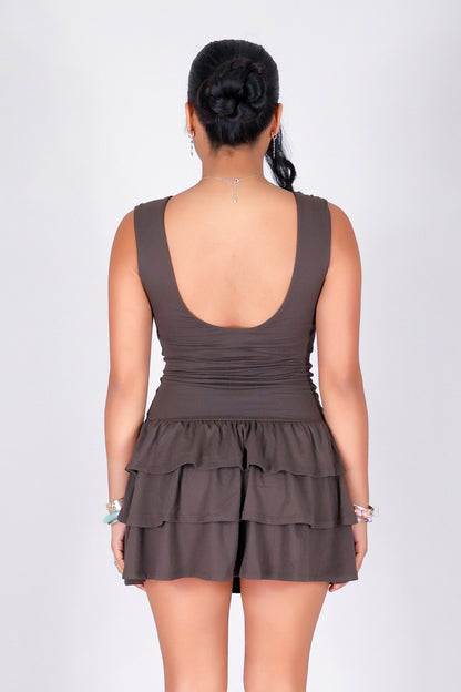 ROSEFALL BACKLESS MINI DRESS