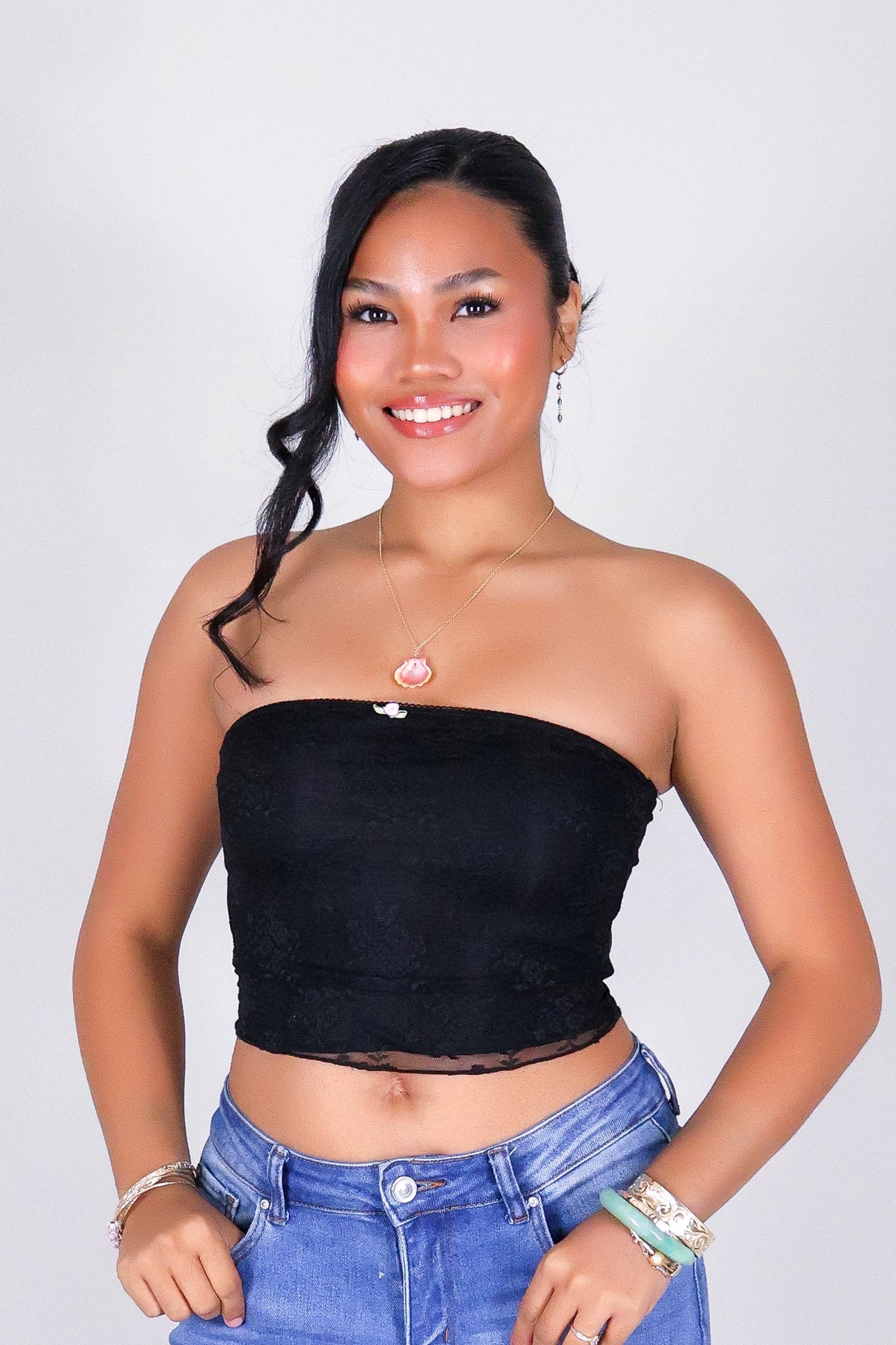 THE LACE CROP TUBE TOP