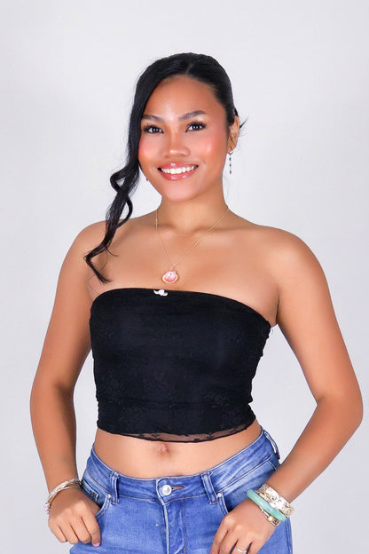 THE LACE CROP TUBE TOP