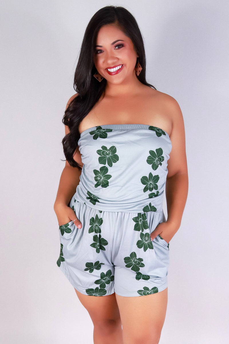 Jeans Warehouse Hawaii - PLUS PRINTED ROMPERS - ORCHID TUBE ROMPER | By LUZ