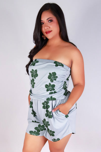 Jeans Warehouse Hawaii - PLUS PRINTED ROMPERS - ORCHID TUBE ROMPER | By LUZ