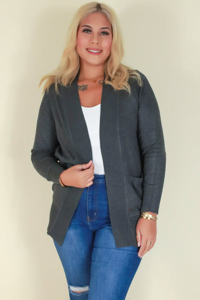 Jeans Warehouse Hawaii - PLUS SOLID LONG SLV CARDIGANS - GETTING COZY CARDIGAN | By ACTIVE USA
