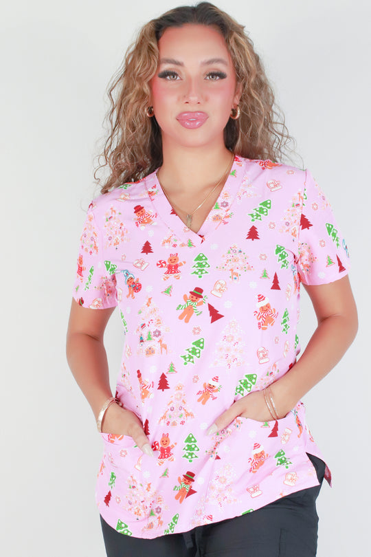 GINGERBREAD SCRUB TOP