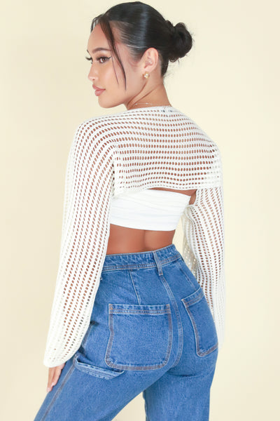 Jeans Warehouse Hawaii - SOLID LONG SLV TOPS - SAME PAGE BOLERO TOP | By STYLE MELODY