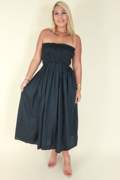 Jeans Warehouse Hawaii - PLUS PLUS WOVEN SOLID DRESSES - GET ON IT DRESS | By KAY FASHION