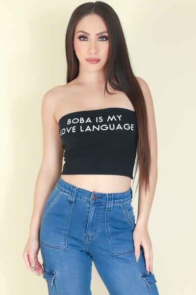 Jeans Warehouse Hawaii - TANK/TUBE SCREENS - BOBA LOVE CROP TOP | By ROCK & ROSE COUTURE