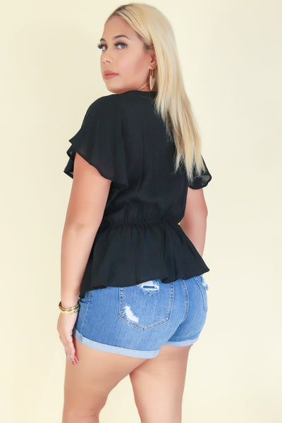 Jeans Warehouse Hawaii - PLUS S/S SOLID WOVEN TOPS - HOW EXCITING TOP | By TALENT