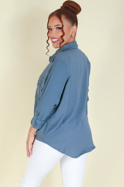 Jeans Warehouse Hawaii - L/S SOLID WOVEN DRESSY TOPS - TAKE THE DEAL TOP | By IKEDDI IMPORTS