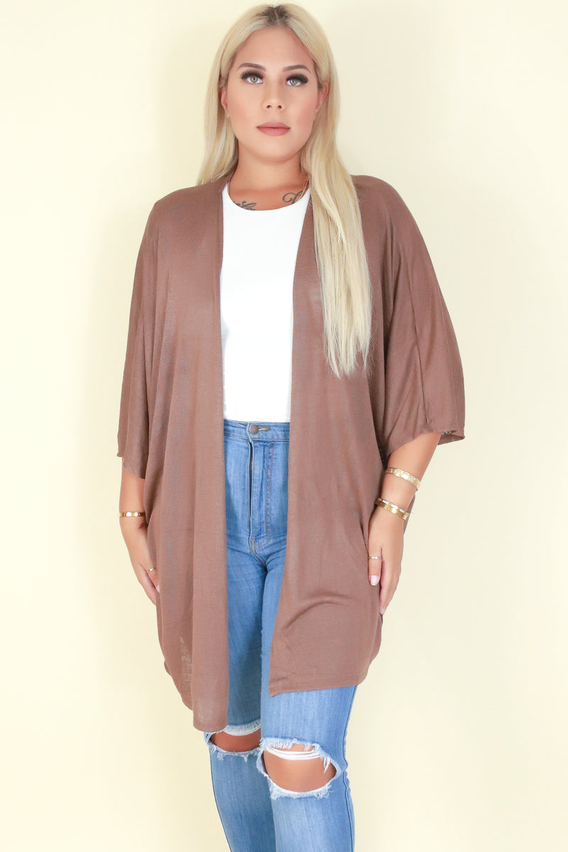 Jeans Warehouse Hawaii - PLUS SOLID SHT SLV CARDIGANS - ABOUT TIME CARDIGAN | By AMBIANCE APPAREL