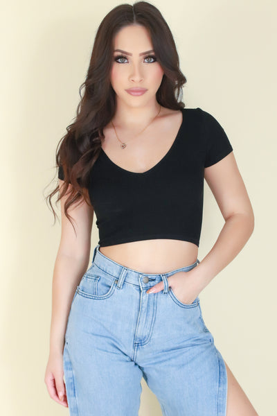 Jeans Warehouse Hawaii - S/S SOLID BASIC - NEW THING CROP TOP | By CRESCITA APPAREL/SHINE I