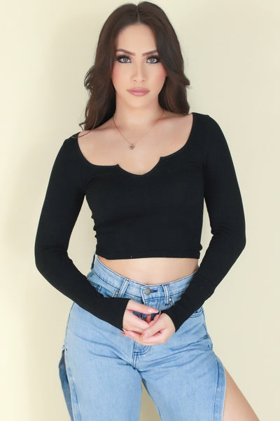 Jeans Warehouse Hawaii - LS CASUAL SOLID - GET LOST CROP TOP | By CRESCITA APPAREL/SHINE I