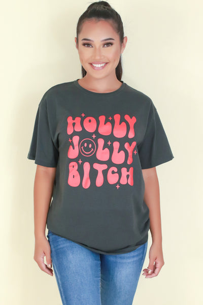 Jeans Warehouse Hawaii - S/S SCREEN - HOLLY JOLLY TEE | By ORGANIC GENERATION