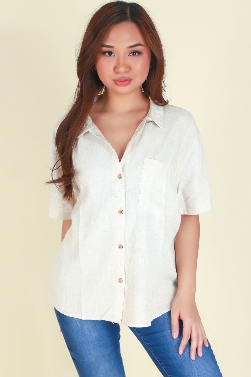 Jeans Warehouse Hawaii - S/S SOLID WOVEN CASUAL TOPS - ALL ALONE TOP | By PASSPORT/MS BUBBLES