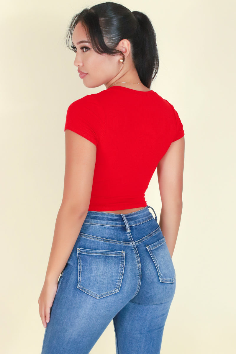Jeans Warehouse Hawaii - S/S SOLID BASIC - NO EXCUSES CROP TOP | By CRESCITA APPAREL/SHINE I