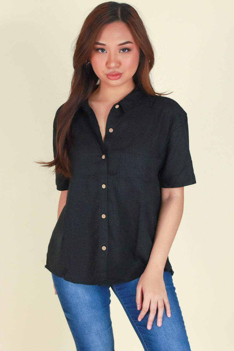 Jeans Warehouse Hawaii - S/S SOLID WOVEN CASUAL TOPS - ALL ALONE TOP | By PASSPORT/MS BUBBLES