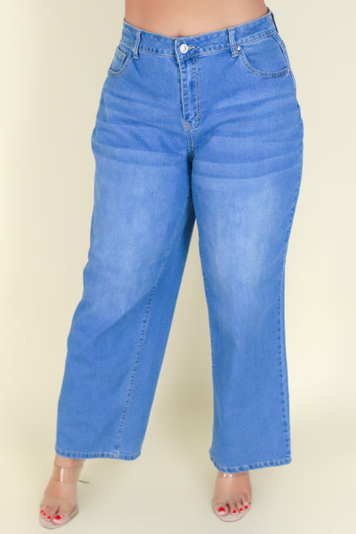 Jeans Warehouse Hawaii - PLUS Denim Jeans - 20240221 - pant dnm 1btn sght wide l - LT S/W | By WAX JEAN