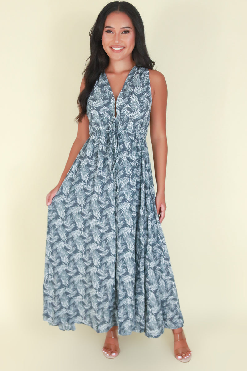 Jeans Warehouse Hawaii - S/L LONG PRINT DRESSES - NOT AGAIN DRESS | By BLUE B COLLECTION