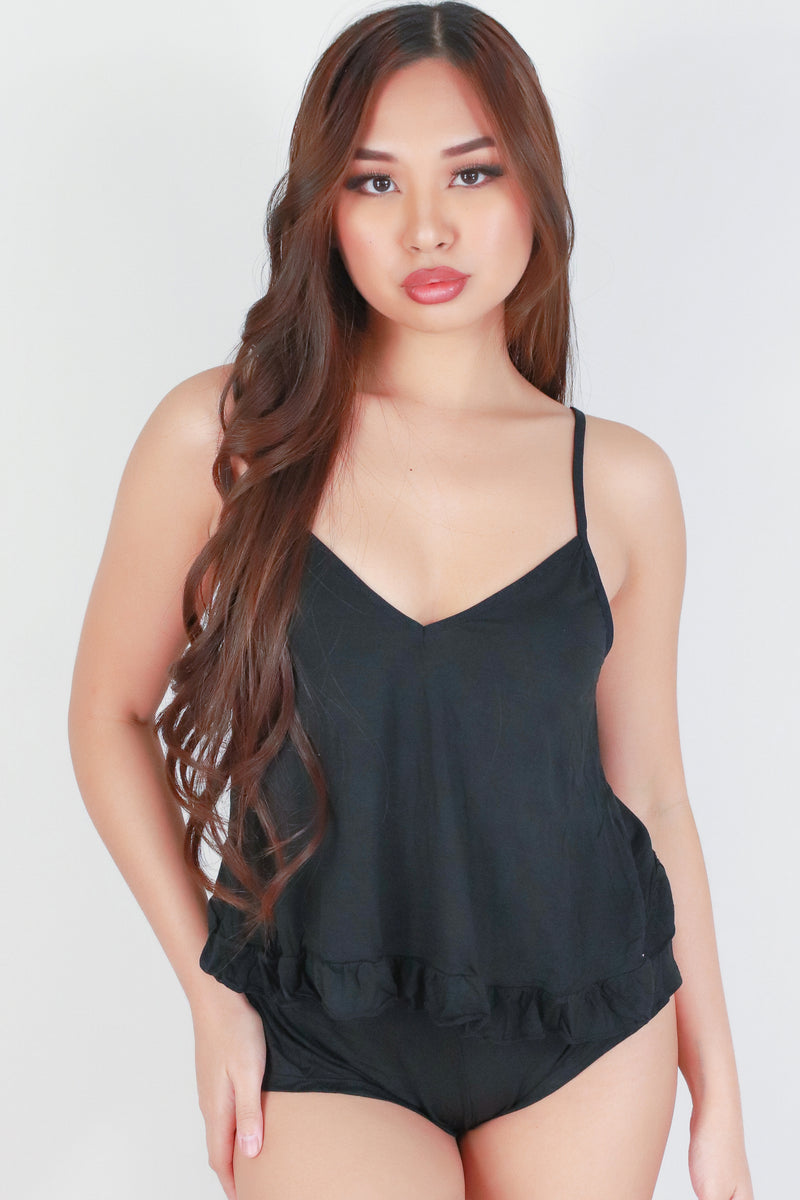 Jeans Warehouse Hawaii - PAJAMAS - RUFFLE TRIM 2 PIECE PAJAMAS | By BEST UNDERWEAR
