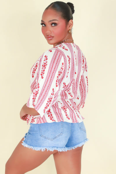 Jeans Warehouse Hawaii - S/S PRINT WOVEN CASUAL TOPS - TAKE IT OR LEAVE IT TOP | By BLUSH