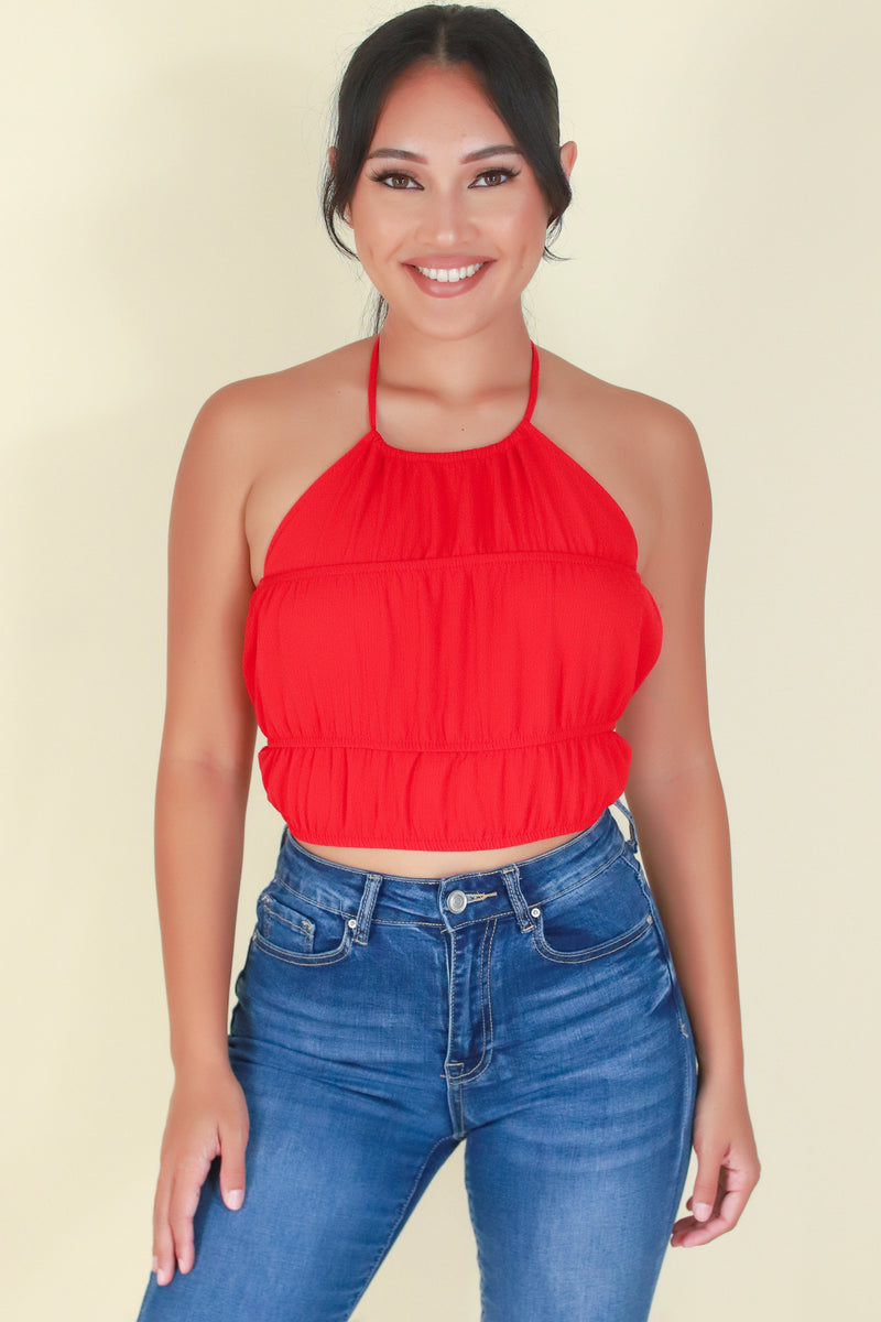 Jeans Warehouse Hawaii - TANK SOLID WOVEN CASUAL TOPS - HEAR ME OUT HALTER TOP | By LELIS