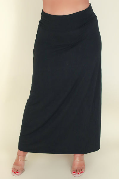 Jeans Warehouse Hawaii - PLUS Knit Long Skirt - TALK TO ME NICE SKIRT | By ZENANA (KC EXCLUSIVE,INC