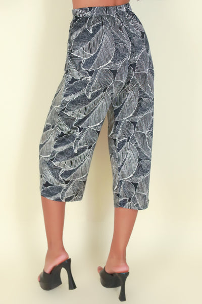 Jeans Warehouse Hawaii - PRINT KNIT CAPRI'S - YOU MADE IT PANTS | By PAPERMOON/ B_ENVIED