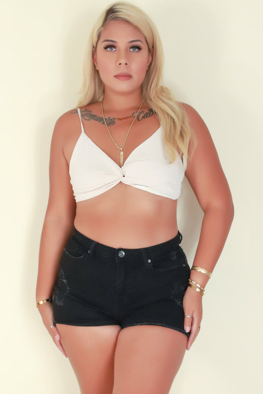 Jeans Warehouse Hawaii - PLUS S/L SOLID WOVEN TOPS - NEVER COMPLICATED CROP TOP | By BLUSH