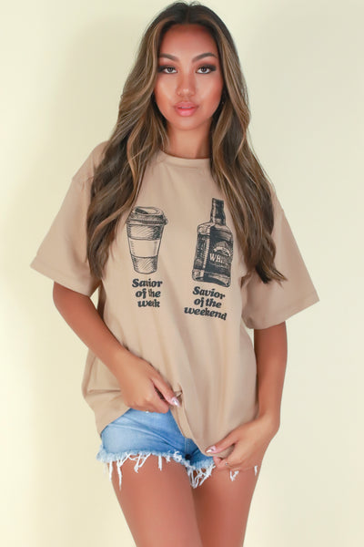 Jeans Warehouse Hawaii - S/S SCREEN - WHISKEY COFFEE TEE | By ROCK & ROSE COUTURE