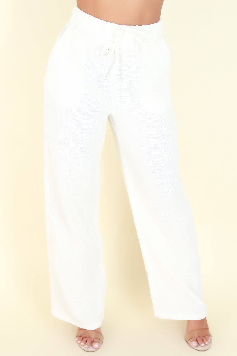 Jeans Warehouse Hawaii - SOLID WOVEN PANTS - SEE WHAT I MEAN PANTS | By VERACCI INC