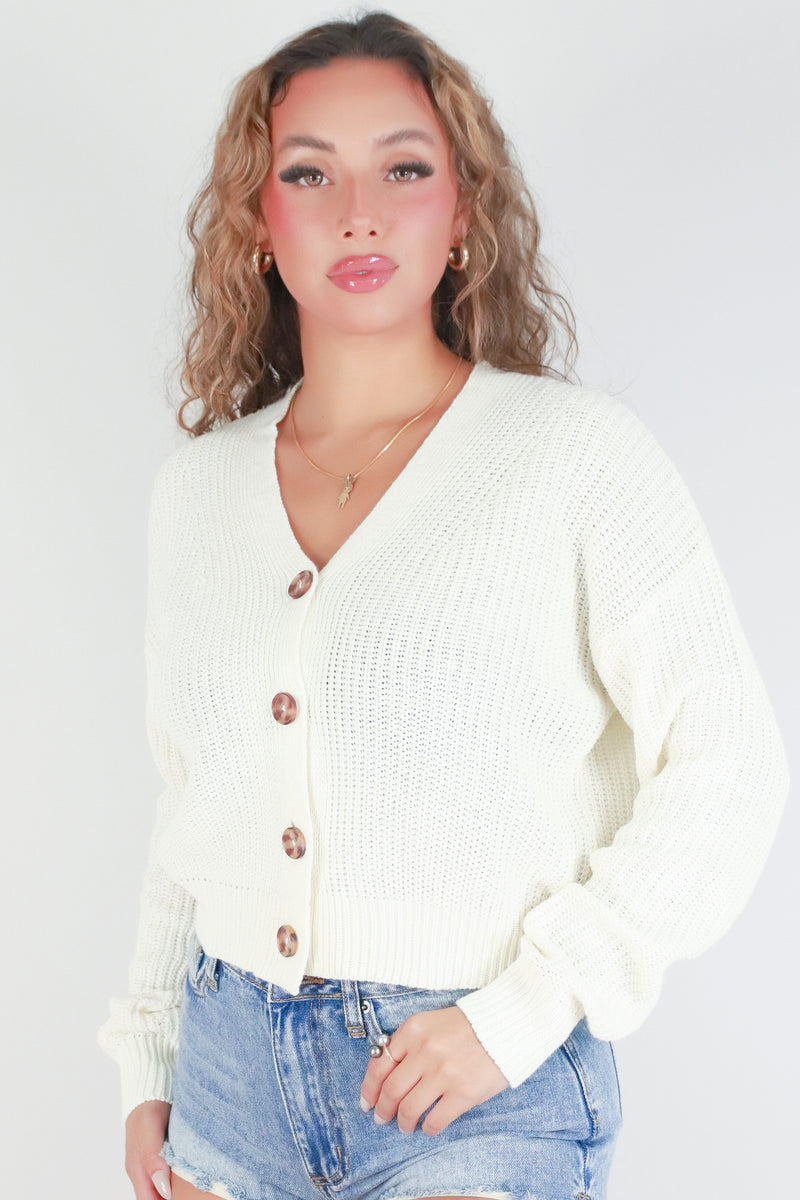 Jeans Warehouse Hawaii - SOLID LONG SLV CARDIGANS - WAKE ME UP SWEATER | By AMBIANCE APPAREL