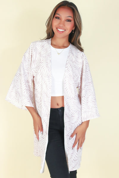 Jeans Warehouse Hawaii - L/S PRINT WOVEN DRESSY TOPS - LOCAL GIRL CARDIGAN | By LUZ