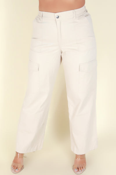 Jeans Warehouse Hawaii - PLUS CASUAL WOVEN SOLID PANTS - SEND IT PANTS | By AMBIANCE APPAREL