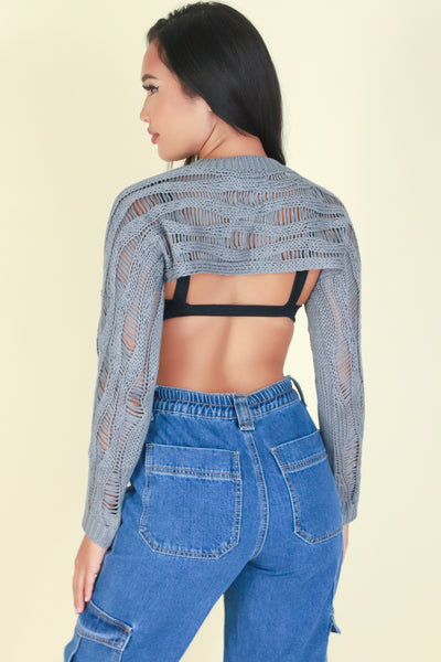 Jeans Warehouse Hawaii - SOLID LONG SLV TOPS - NEVER END BOLERO TOP | By ANWND