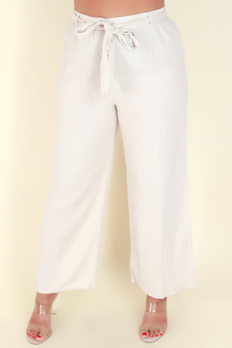 Jeans Warehouse Hawaii - PLUS CASUAL WOVEN SOLID PANTS - WILD THOUGHTS PANTS | By AMBIANCE APPAREL