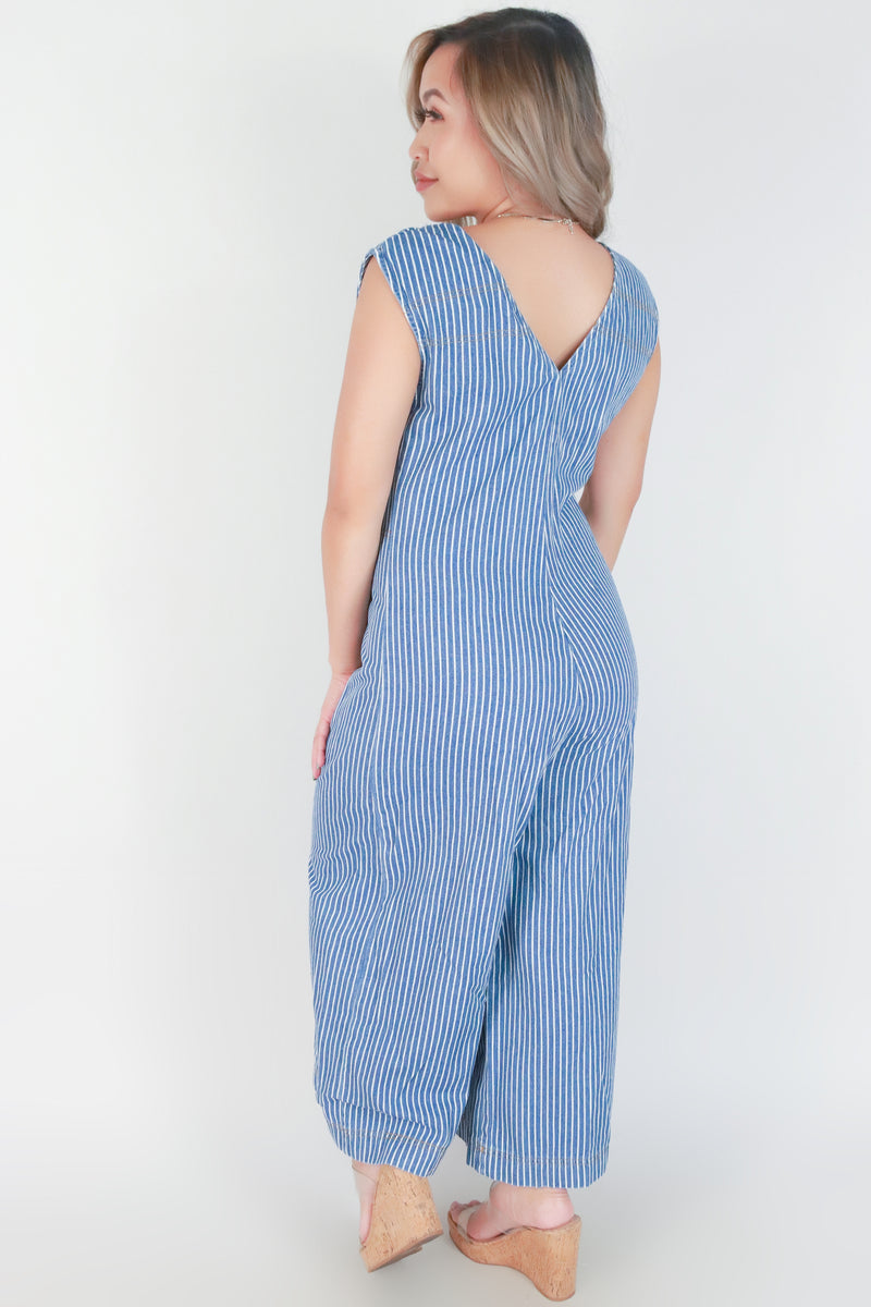 Jeans Warehouse Hawaii - PRINT JUMPERS - SLEEVELESS BUTTON DOWN JUMPSUIT | By MUSTARD SEED
